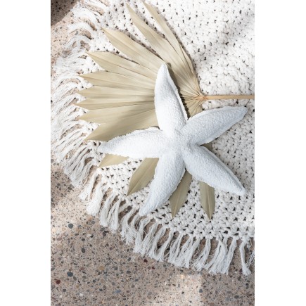 Vela con forma de estrella de mar, 3 horas, blanca, 20,5 x 20,5 x 6,5 cm