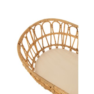 Culla con materasso e gambe in metallo in legno naturale 85x52x72 cm