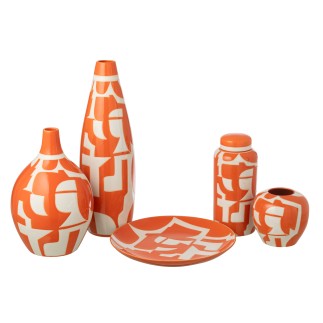 Vaso geometrico in porcellana bianca 13x13x30 cm