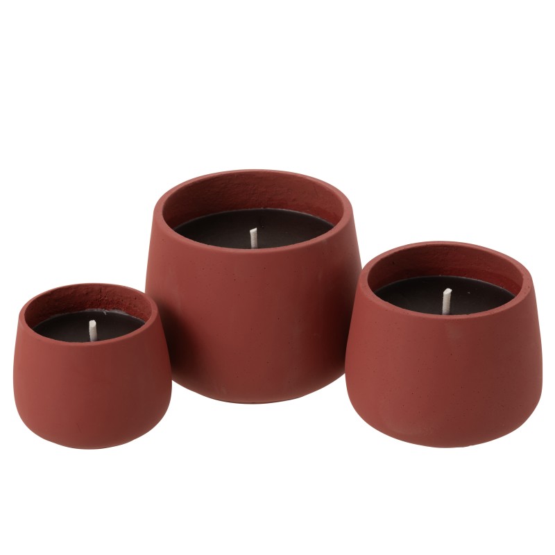 Bougie extérieure 45H en ciment rouge 20.5x20.5x16 cm
