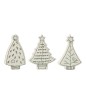 3 árboles de Navidad de cerámica blanca 9*2.5*13 cm 3 árboles de Navidad de cerámica blanca 9*2.5*13 cm