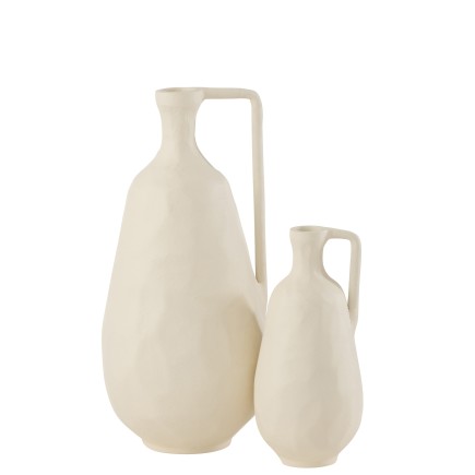Jarrón de vidrio blanco 16.5*16*35 cm