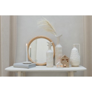 Jarrón de vidrio blanco 16.5*16*35 cm
