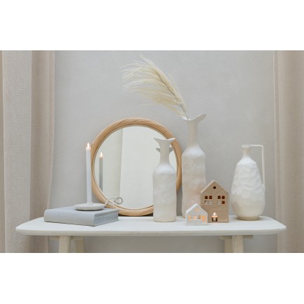 Jarrón de vidrio blanco 16.5*16*35 cm