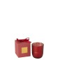 Bougie parfumée "Mimosa & Rose" 35h pot rouge 8.5x8.5x10 cm Bougie parfumée "Mimosa & Rose" 35h pot rouge 8.5x8.5x10 cm