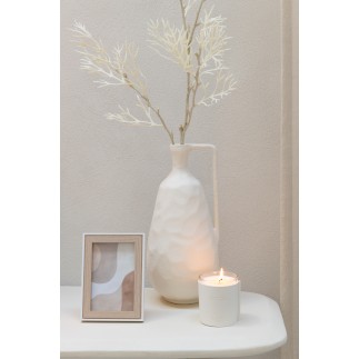 Jarrón de vidrio blanco 16.5*16*35 cm