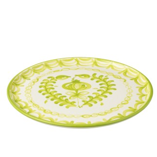 Assiette plate en céramique verte 34x34x2.5 cm