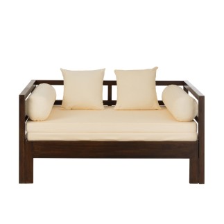 Canapé lit exterieur manguier en bois marron 163x98x80 cm