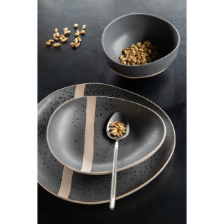 Set de 24 couverts en acier inoxydable noir brillant
