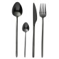 Set de 24 couverts en acier inoxydable noir brillant Set de 24 couverts en acier inoxydable noir brillant