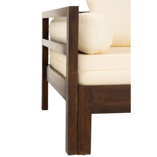 Canapé lit exterieur manguier en bois marron 163x98x80 cm