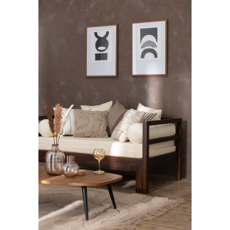 Canapé lit exterieur manguier en bois marron 163x98x80 cm