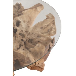 Table basse en bois de teck beige 110x110x45 cm