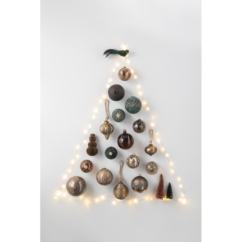 Boite de 4boules de Noël en verre marron 10x10x10 cm Boite de 4boules de Noël en verre marron 10x10x10 cm