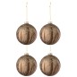 Boite de 4boules de Noël en verre marron 10x10x10 cm Boite de 4boules de Noël en verre marron 10x10x10 cm