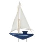 Voilier décoratif en bois bleu 19x4x31.5 cm Voilier décoratif en bois bleu 19x4x31.5 cm