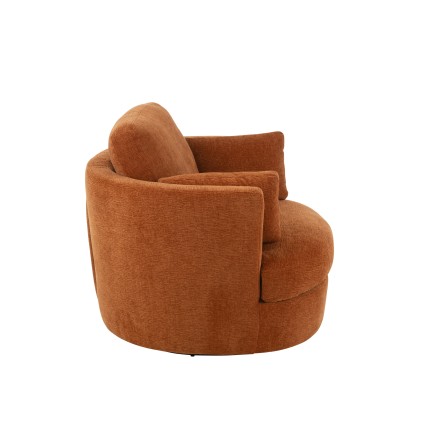 Fauteuil en bois et textile orange 109x100x89 cm