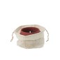 Bougie extérieure 18H en ciment rouge 14x14x11 cm