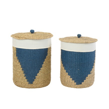 Conjunto de 2 cestos em sisal bege 40x40x50 cm