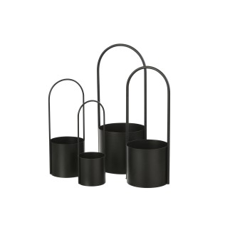 Vaso em metal preto 18,5 x 18,5 x 48 cm
