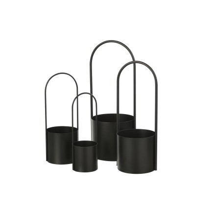 Vaso em metal preto 18,5 x 18,5 x 48 cm