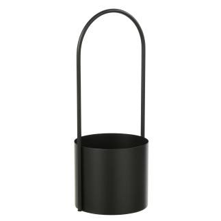 Vaso em metal preto 18,5 x 18,5 x 48 cm