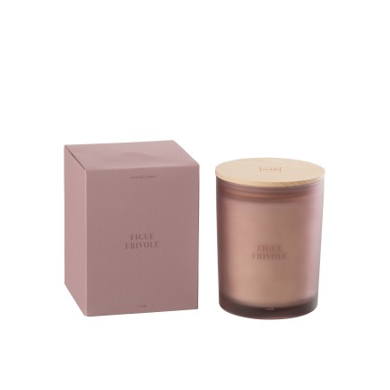 Bougie senteur «Figue Frivole» 52h blanche 10.5x10.5x14 cm