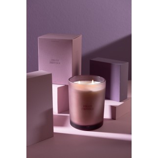 Bougie senteur «Figue Frivole» 52h blanche 10.5x10.5x14 cm