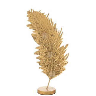 Supporto per candela in vetro dorato 13x13x80 cm