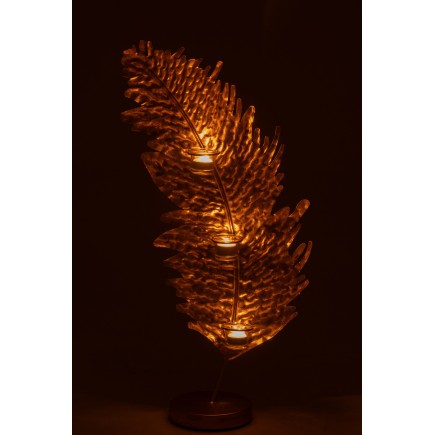 Supporto per candela in vetro dorato 13x13x80 cm