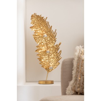 Supporto per candela in vetro dorato 13x13x80 cm