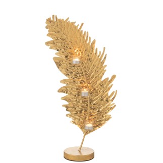 Suporte para velas em vidro dourado 13x13x80 cm