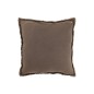 Coussin carré bords effilochés en polyester marron 50x50x12cm Coussin carré bords effilochés en polyester marron 50x50x12cm