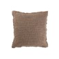Coussin carré bords effilochés en polyester marron 50x50x12cm Coussin carré bords effilochés en polyester marron 50x50x12cm