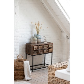 Set di 3 cesti rotondi in rafia naturale D31 a 42cm