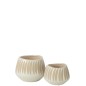 Vaso em cerâmica bege e branca 20x20x15 cm Vaso em cerâmica bege e branca 20x20x15 cm