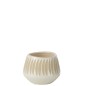 Cache-pot en céramique beige et blanche 20x20x15 cm Cache-pot en céramique beige et blanche 20x20x15 cm