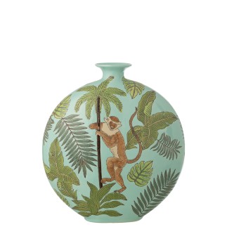 Vase singe en porcelaine multicouleur 40x17x43 cm
