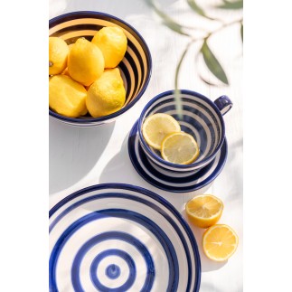 Piatto in ceramica blu navy 25x25x6 cm