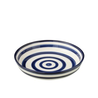 Plat en céramique bleu marine 25x25x6 cm