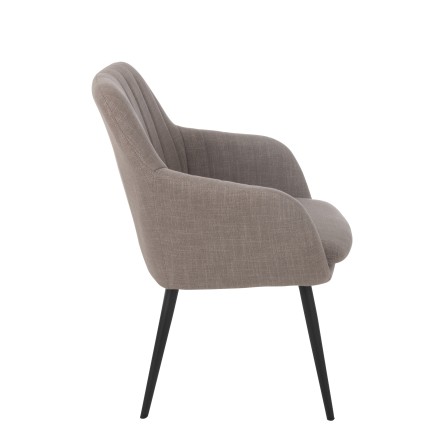 Sedia in metallo color talpa 68x65x83 cm