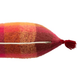 Almofada com pompons em tecido multicolorido 45x45x10 cm