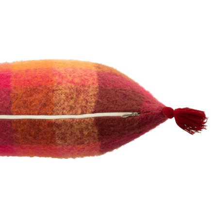 Almofada com pompons em tecido multicolorido 45x45x10 cm