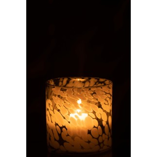 Photophore en verre gris 18x18x18 cm