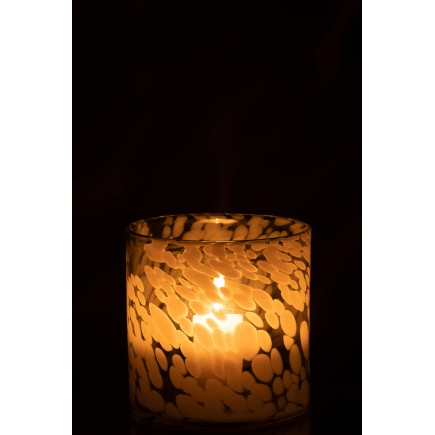 Photophore en verre gris 18x18x18 cm