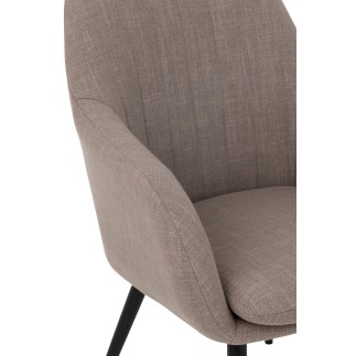 Sedia in metallo color talpa 68x65x83 cm