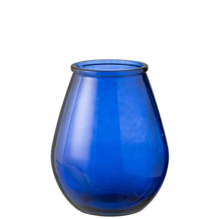 Vaso de vidro azul escuro 29x29x35,5 cm