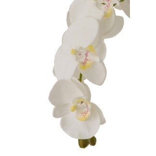 Planta de orquídea en textil blanco de 60x53x104 cm