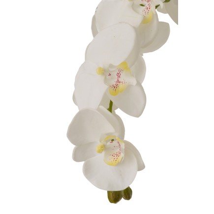 Planta de orquídea en textil blanco de 60x53x104 cm