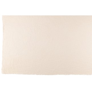 Manta con bordes deshilachados de poliéster blanco 180x130cm